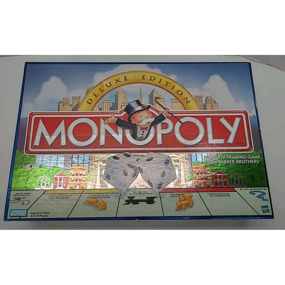 Vintage 1996 Parker Brothers Monopoly Deluxe Edition Gently‎ Used
